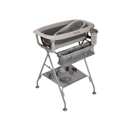 bañera plegable para bebé de Twistshake con soporte en gris Pastel Grey