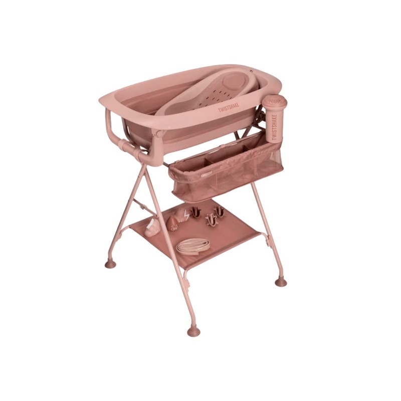 bañera plegable para bebé de Twistshake con soporte en rosa Faded Pink