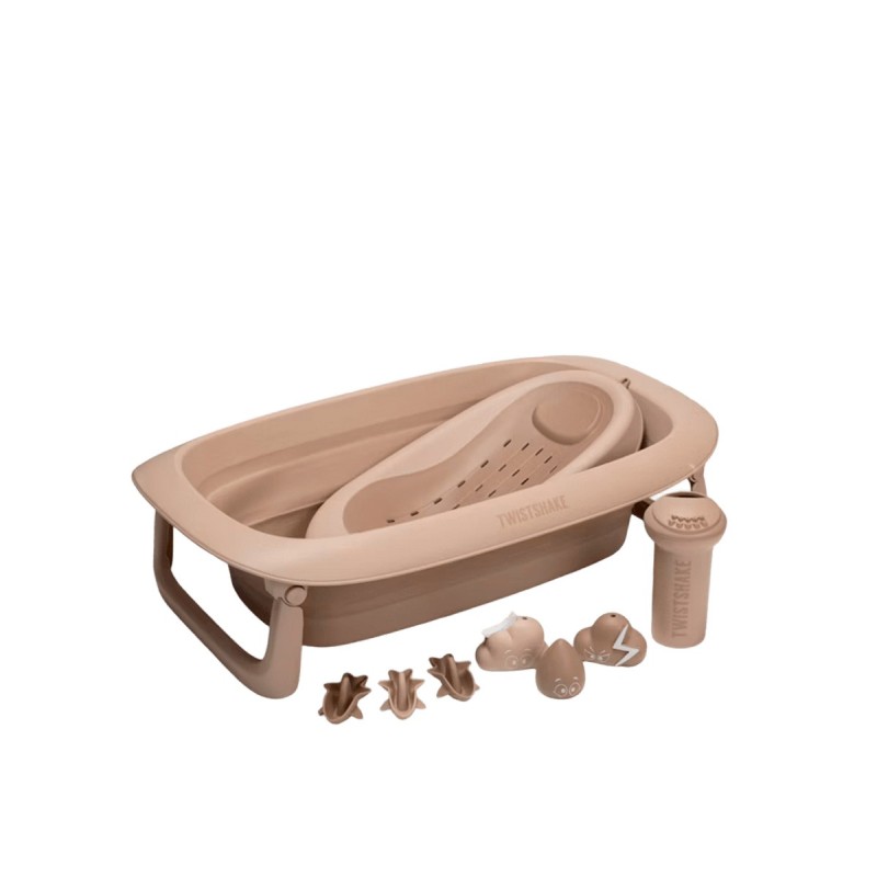 kit de baño de la bañera plegable para bebé de Twistshake con soporte en Mocha