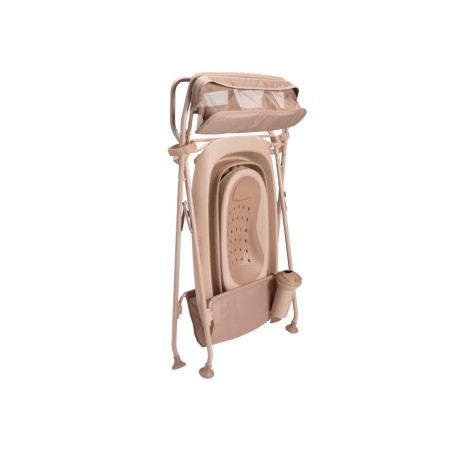 bañera plegable para bebé de Twistshake plegada con soporte en Mocha
