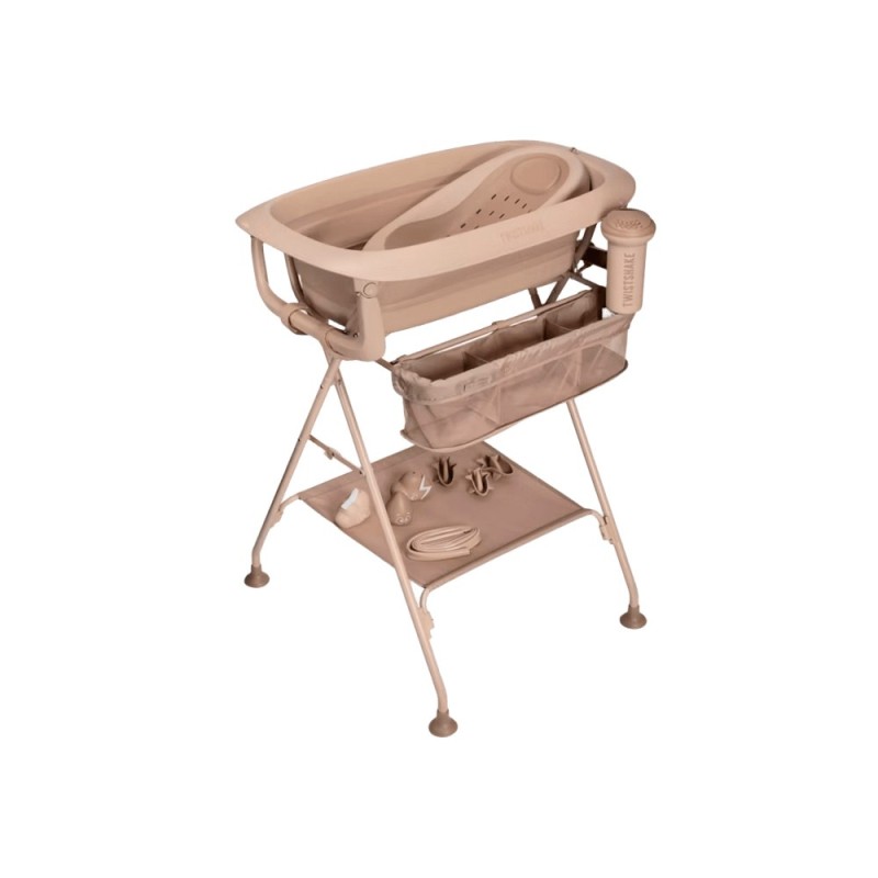 bañera plegable para bebé de Twistshake con soporte en Mocha