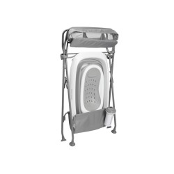 bañera plegable para bebé de Twistshake con soporte de color blanco y gris 2