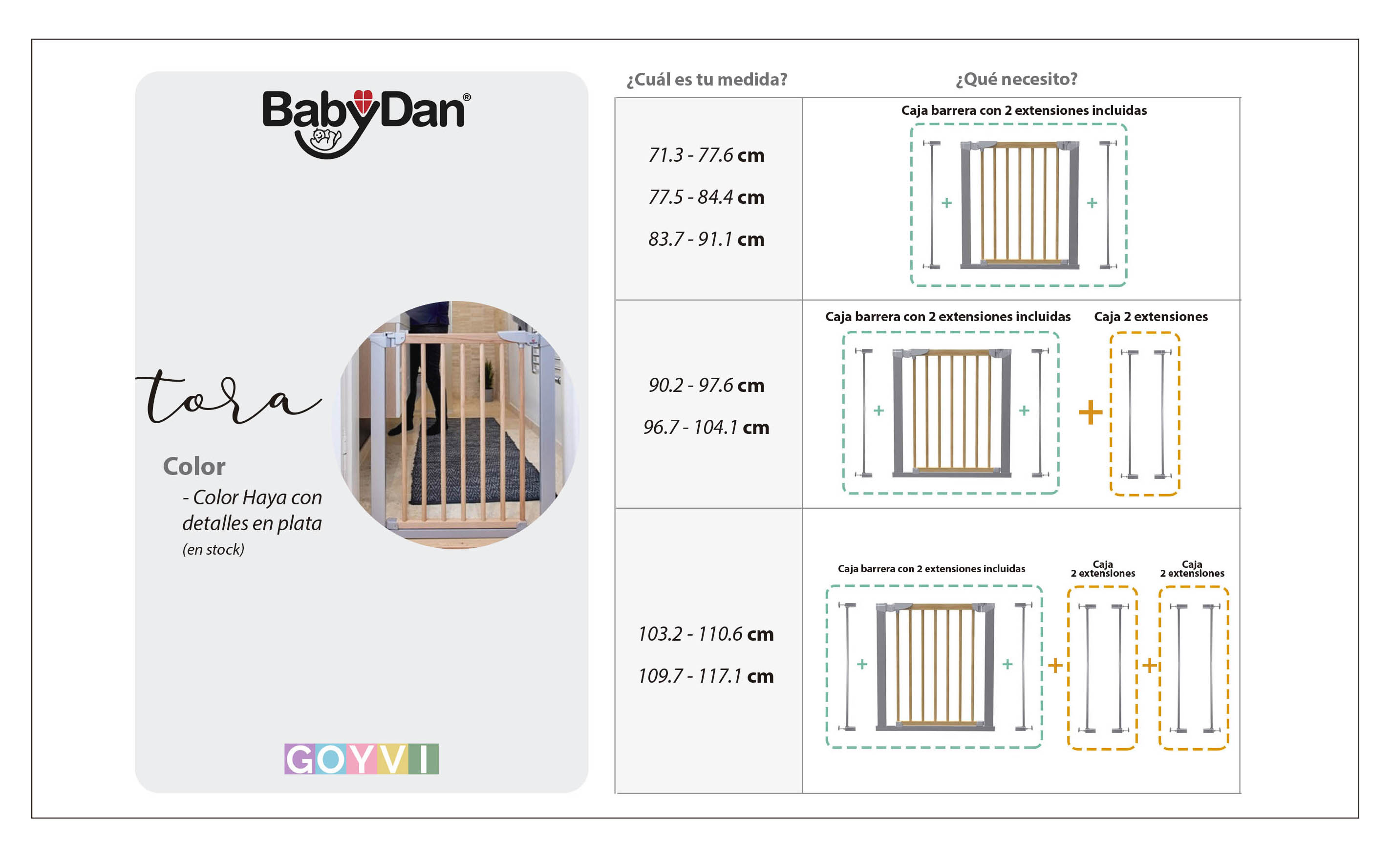 La barrera de seguridad tora de Baby dan ofrece soluciones para cubrir espacios con diferentes medidas gracias a extensiones