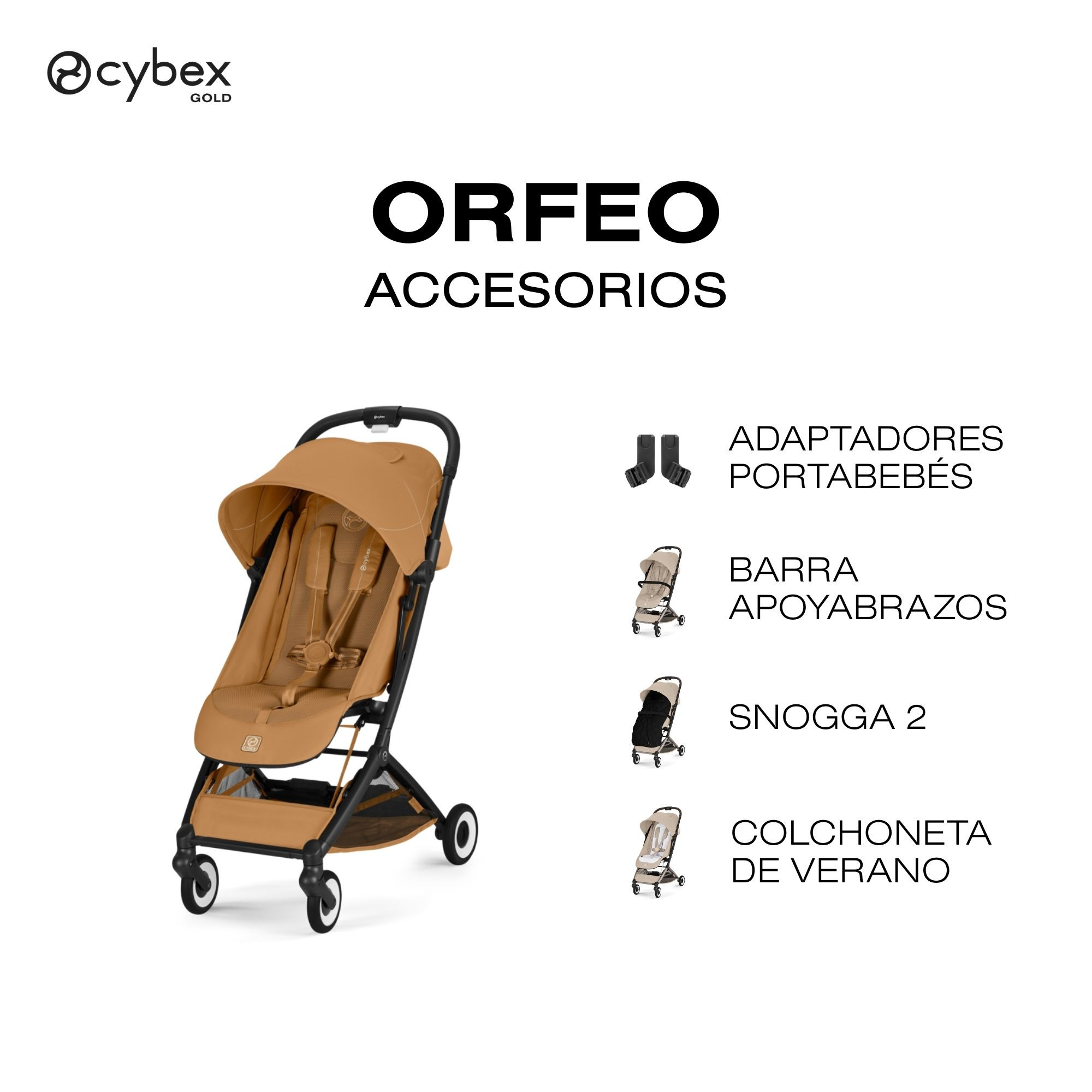 la orfeo tiene varios complementos paracompletar tu viaje como adaptadores, plastico de lluvia, reposabrazos o sacos para el invierno