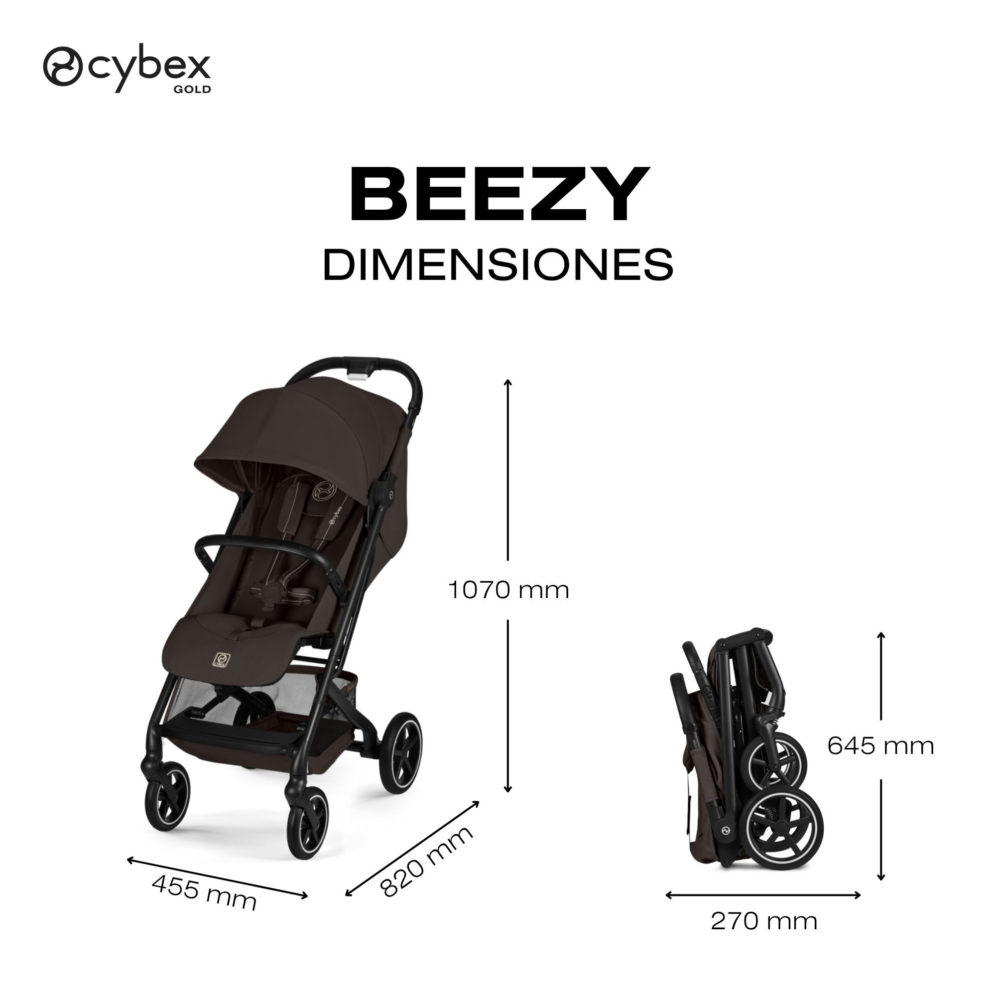 MEDIDAS DE LA BEEZY PLEGADA Y DESPLEGADA